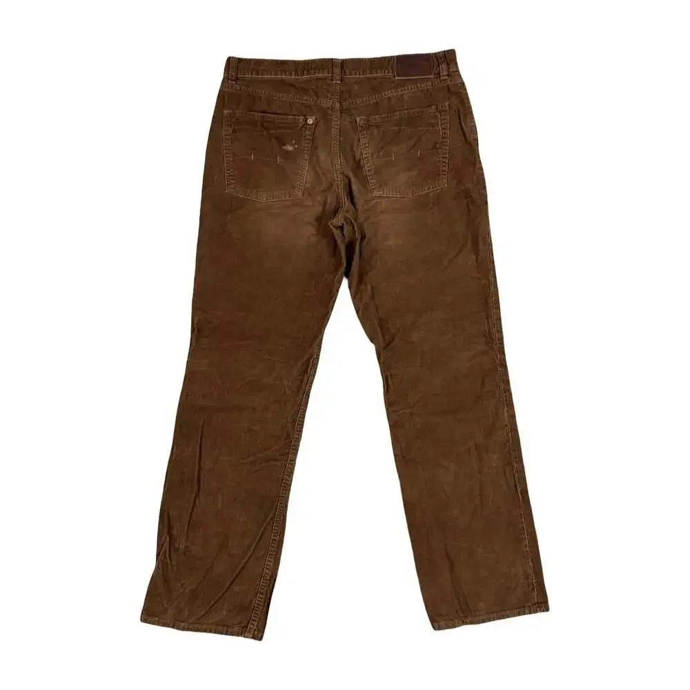 Vintage Polo Ralph Lauren Brown Corduroy Classic Fit Straight Leg Pants Mens 34